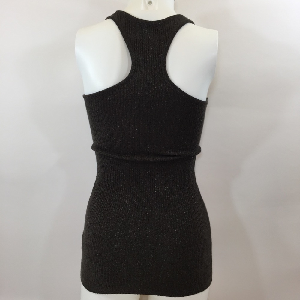 bebe Ribbed Knit Sequin Racerback M - Picture 2 of 2